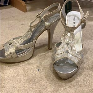 Silver party heels